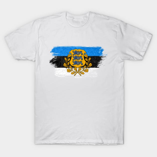 Estonia flag - grunge brick stone T-Shirt by GreekTavern